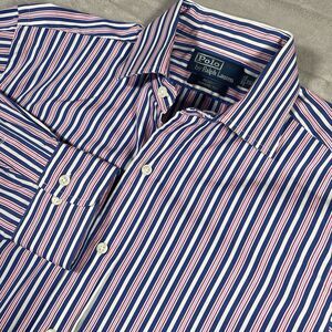 Polo Ralph Lauren Regent Classic Fit‎ Button Down Mens 15.5/M Red/Blue Striped